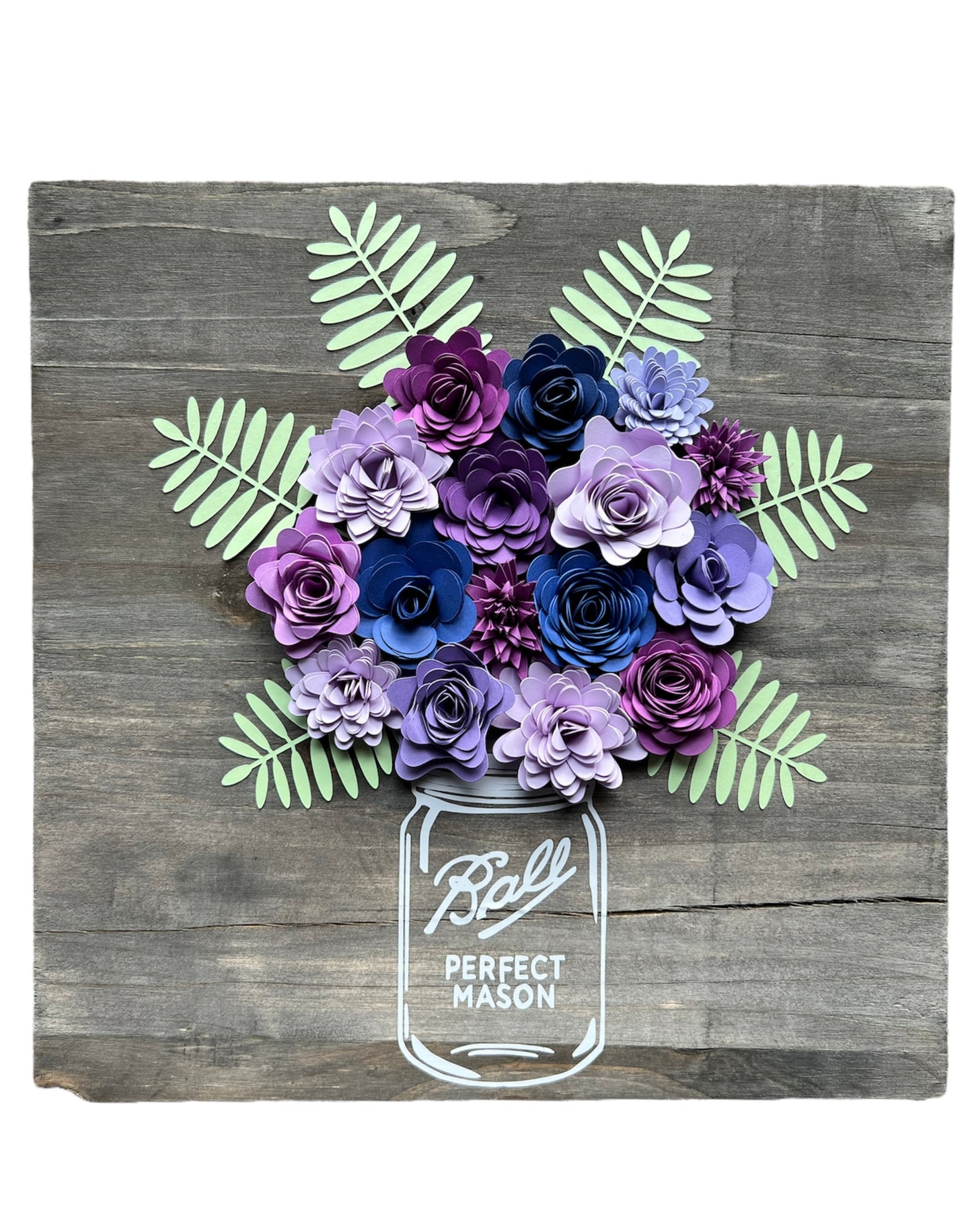 Purple 10” x 10” Paper Flower Bouquet