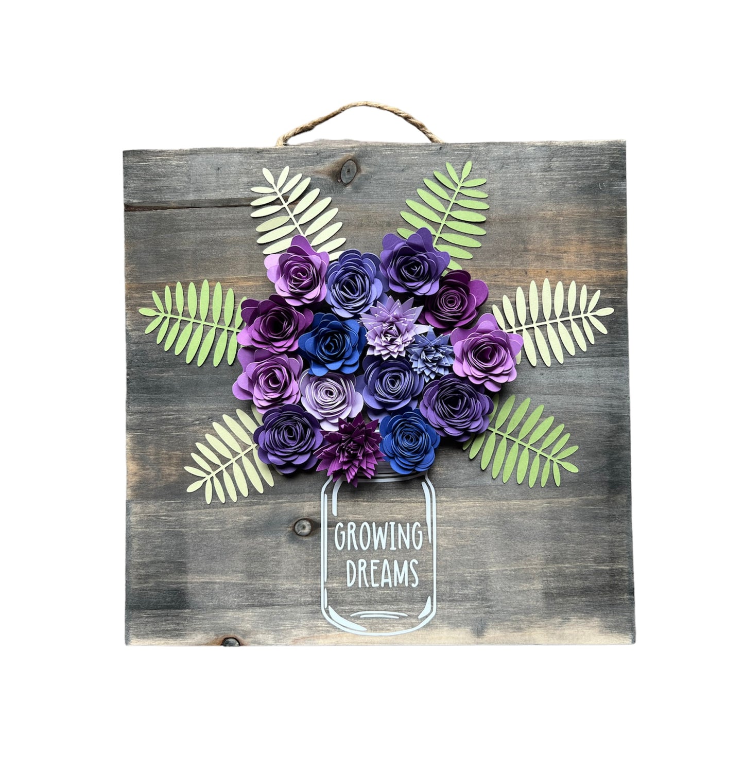 Purple 10” x 10” Paper Flower Bouquet