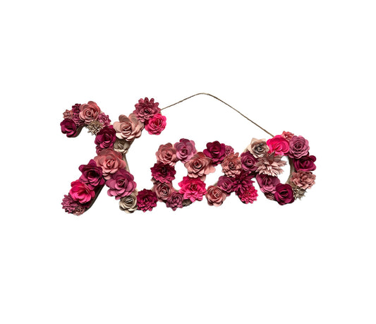 12.5” x 6" Paper Flower XOXO Sign