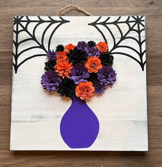 Halloween Spider Web 10” x 10” Flower Bouquet