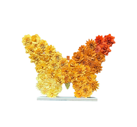 7.75” x 5.25" Paper Flower Butterfly